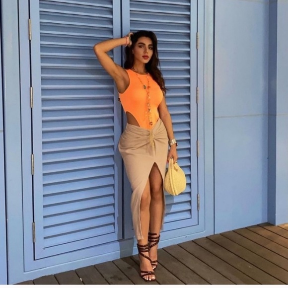 ZARA Textured Knotted Midi Skirt - Picture 7 of 13